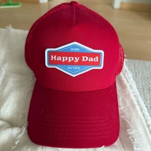 Happy Dad Red Trucker Hat (Brand New) – Snapback Mesh Cap Cap